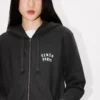 Kenzo Boke Heart’ Embroidered Zip up Hoodie in Cotton