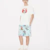 Kenzo Cartoon’ Elasticated Shorts in Cotton Seersucker