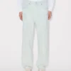 Kenzo Cartoon’ Embroidered Cargo Monkey Fit Jeans in Stone Bleach Chambray