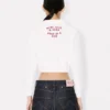 Kenzo Cartoon’ Embroidered Cropped Polo Sweatshirt in Cotton