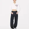 Kenzo Cartoon’ Embroidered Cropped Polo Sweatshirt in Cotton