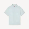 Kenzo Cartoon’ Embroidered Short Sleeve Shirt in Stone Bleach Chambray