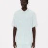 Kenzo Cartoon’ Embroidered Short Sleeve Shirt in Stone Bleach Chambray