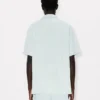 Kenzo Cartoon’ Embroidered Short Sleeve Shirt in Stone Bleach Chambray