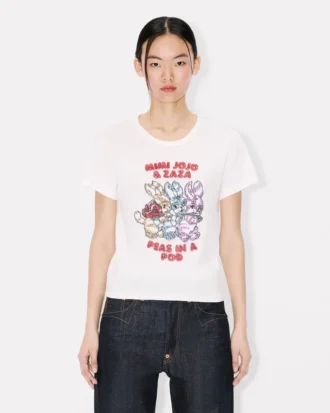 Kenzo Cartoon’ Embroidered T-Shirt in Cotton