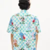 Kenzo Cartoon’ Hawaiian Short Sleeve Shirt in Cotton Seersucker