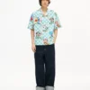 Kenzo Cartoon’ Hawaiian Short Sleeve Shirt in Cotton Seersucker