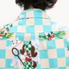 Kenzo Cartoon’ Hawaiian Short Sleeve Shirt in Cotton Seersucker
