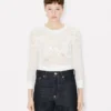 Kenzo Cartoon’ Long Sleeve Cropped Top in Cotton