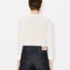 Kenzo Cartoon’ Long Sleeve Cropped Top in Cotton