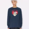 Kenzo Cartoon’ Outlined Relax Long Sleeve T-Shirt in Cotton