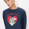 Kenzo Cartoon’ Outlined Relax Long Sleeve T-Shirt in Cotton