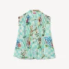 Kenzo Cartoon’ Sleeveless Top in Mixed Silk Linen