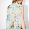Kenzo Cartoon’ Sleeveless Top in Mixed Silk Linen