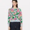 Kenzo Floral’ Embellished Cardigan in Cotton Wool