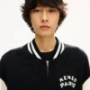 Kenzo Paris Emblem’ Varsity Cardigan in Mixed Cotton