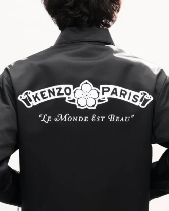 Kenzo Paris Emblem’ Zipped Coach Jacket in Coated Nylon