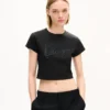 Kenzo Signature’ Embroidered Cropped T-Shirt in Cotton