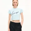 Kenzo Signature’ Embroidered Cropped T-Shirt in Cotton