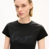 Kenzo Signature’ Embroidered Cropped T-Shirt in Cotton