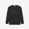 Kenzo Signature’ Embroidered Long Sleeve T-Shirt in Cotton