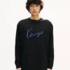 Kenzo Signature’ Embroidered Long Sleeve T-Shirt in Cotton