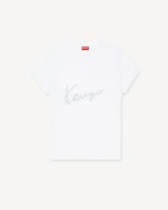 kenzo signature embroidered t shirt in cotton 1 11 330x413 - Kenzo Signature' Embroidered T-Shirt in Cotton
