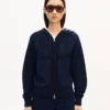 Kenzo Signature’ Knitted Zip-Up Hoodie in Cotton Wool