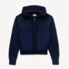 Kenzo Signature’ Knitted Zip-Up Hoodie in Cotton Wool