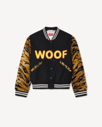 Kenzo Tiger’ Genderless Printed Varsity Jacket in Virgin Wool
