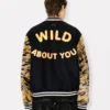 Kenzo Tiger’ Genderless Printed Varsity Jacket in Virgin Wool