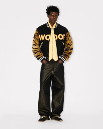 Kenzo Tiger’ Genderless Printed Varsity Jacket in Virgin Wool