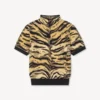 Kenzo Tiger’ Mock Neck Top in Mixed Cotton Wool