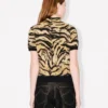 Kenzo Tiger’ Mock Neck Top in Mixed Cotton Wool