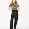 Kenzo Tiger’ Mock Neck Top in Mixed Cotton Wool