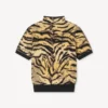 Kenzo Tiger’ Mock Neck Top in Mixed Cotton Wool