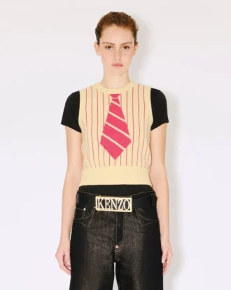 Kenzo Trompe L’œIl’ Vest in Wool Cotton