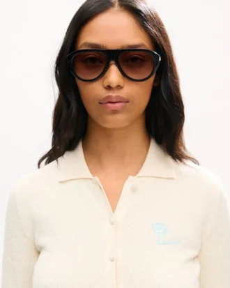 Kenzo Tulip’ Embroidered Cardigan in Spongy Cotton