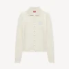Kenzo Tulip’ Embroidered Cardigan in Spongy Cotton