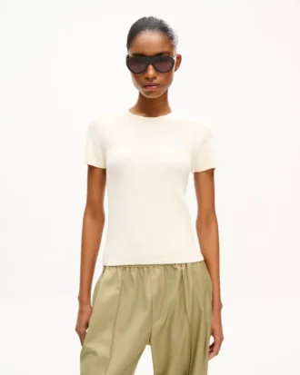 Kenzo Tulip’ Embroidered Top in Spongy Cotton