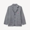 Kenzo Tulip’ Light Workwear Jacket in Washed Mixed Linen Denim