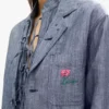 Kenzo Tulip’ Light Workwear Jacket in Washed Mixed Linen Denim