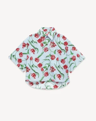 Kenzo Tulip’ Short Sleeve Shirt in Cotton Poplin