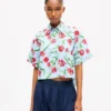 Kenzo Tulip’ Short Sleeve Shirt in Cotton Poplin