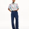 Kenzo Tulip’ Short Sleeve Shirt in Cotton Poplin