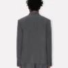Kenzo Weave’ Adjusted Tailored Kimono Jacket in Wool Jacquard