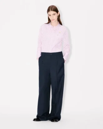 Kenzo Weave’ Wide Leg Pants in Wool Jacquard