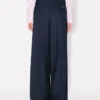Kenzo Weave’ Wide Leg Pants in Wool Jacquard
