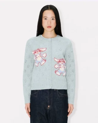 Kenzo Winter Holidays’ Embroidered Cardigan in Wool