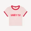 Kenzo Words’ Cropped T-Shirt in Cotton